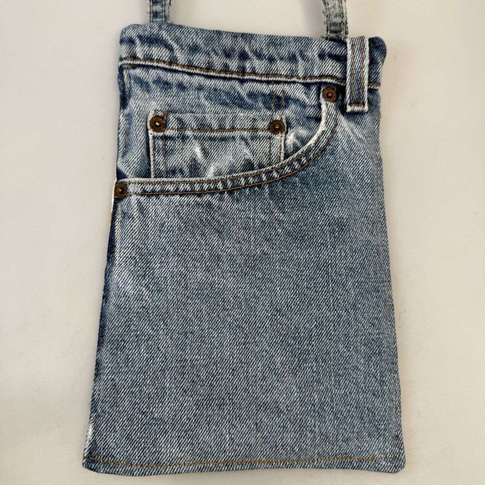 Handmade Route 66 57 Chevys Upcycled Jeans Pocket Crossbody Phone Pouch EUC - Picture 9 of 10